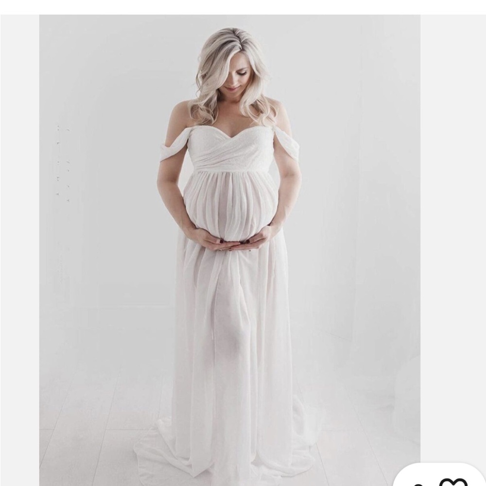 Elegant White Maternity Gown